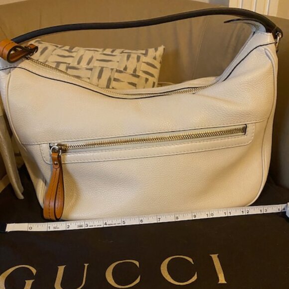 NWT, Rare Gucci White Calfskin Leather  Medium Madison Hobo Bag - Picture 2 of 12